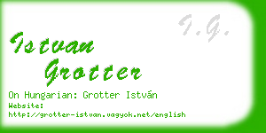 istvan grotter business card