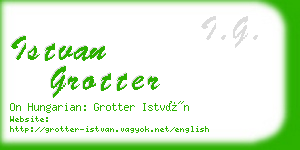 istvan grotter business card